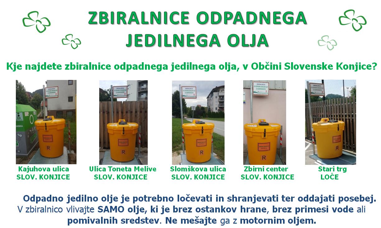 zbiralnice odpadnega jedilnega olja jkp slovenske konjice